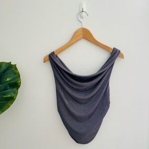 SHEIN | Grey Draped Asymmetrical Tank Top Size Small